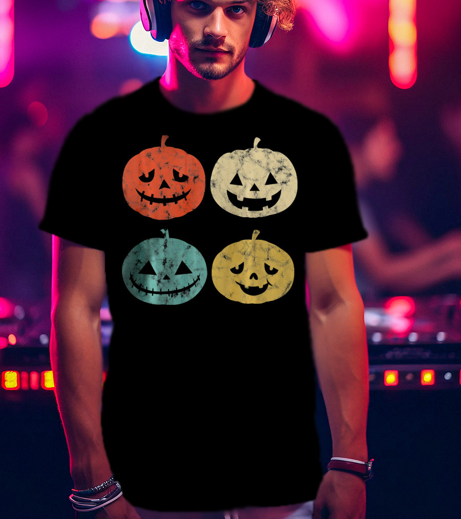 Vintage Pumpkin Funny Halloween Jack-O'-Lanterns T-Shirt