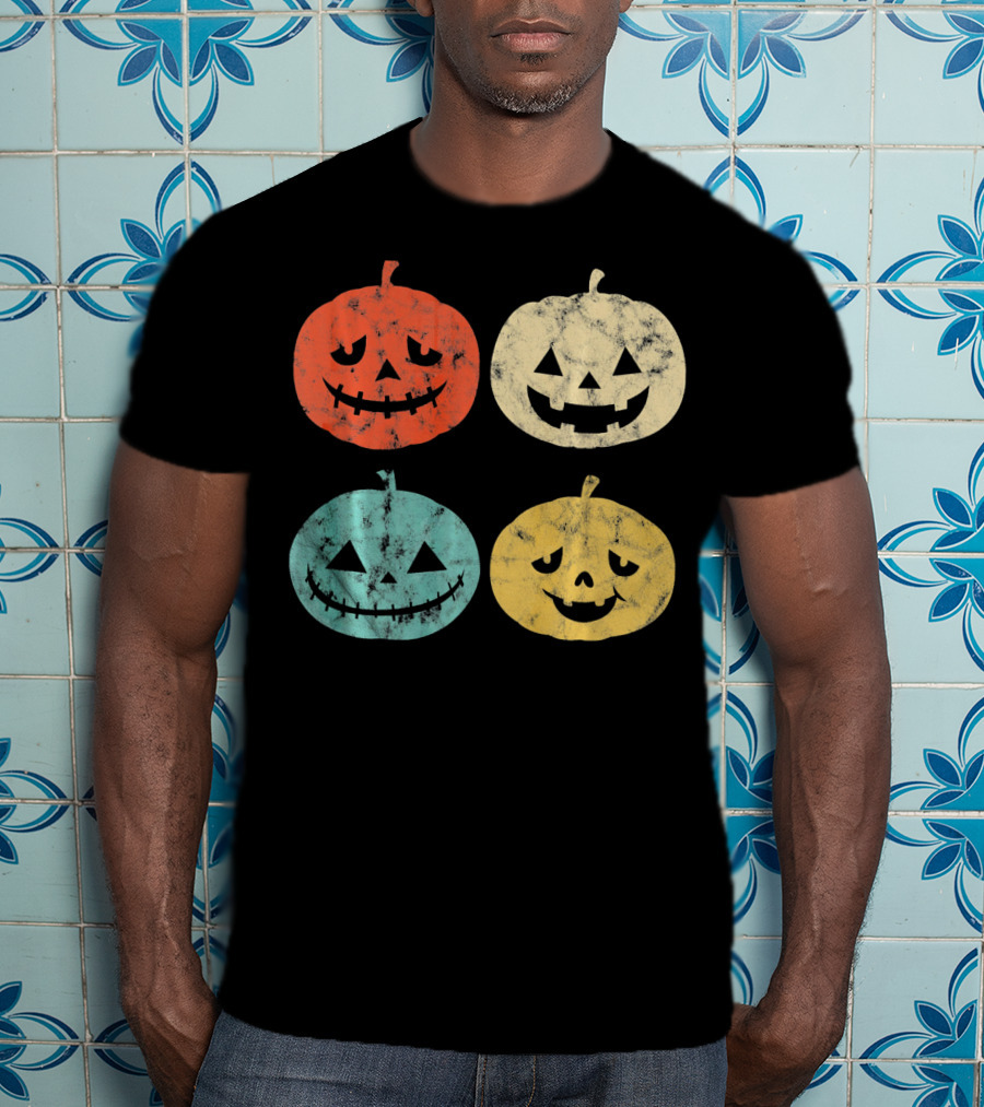 Vintage Pumpkin Funny Halloween Jack-O'-Lanterns T-Shirt