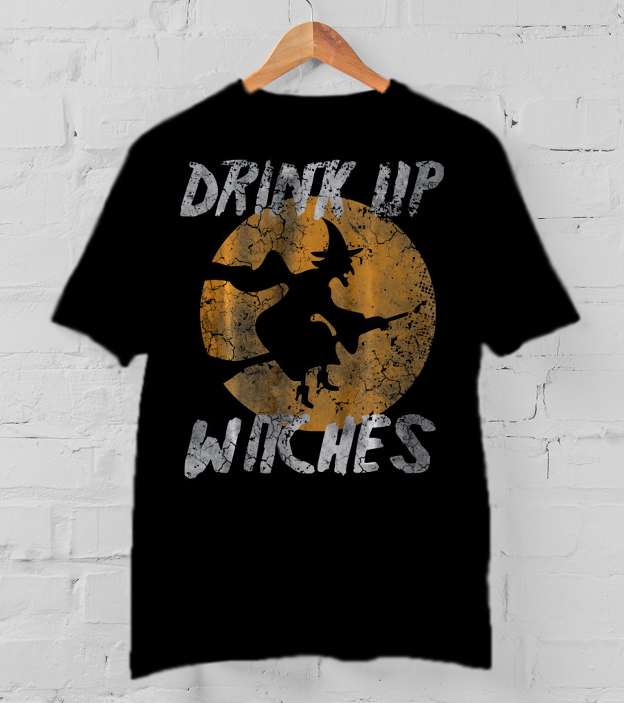 Drink Up Witches Vintage Halloween Moon T-Shirt