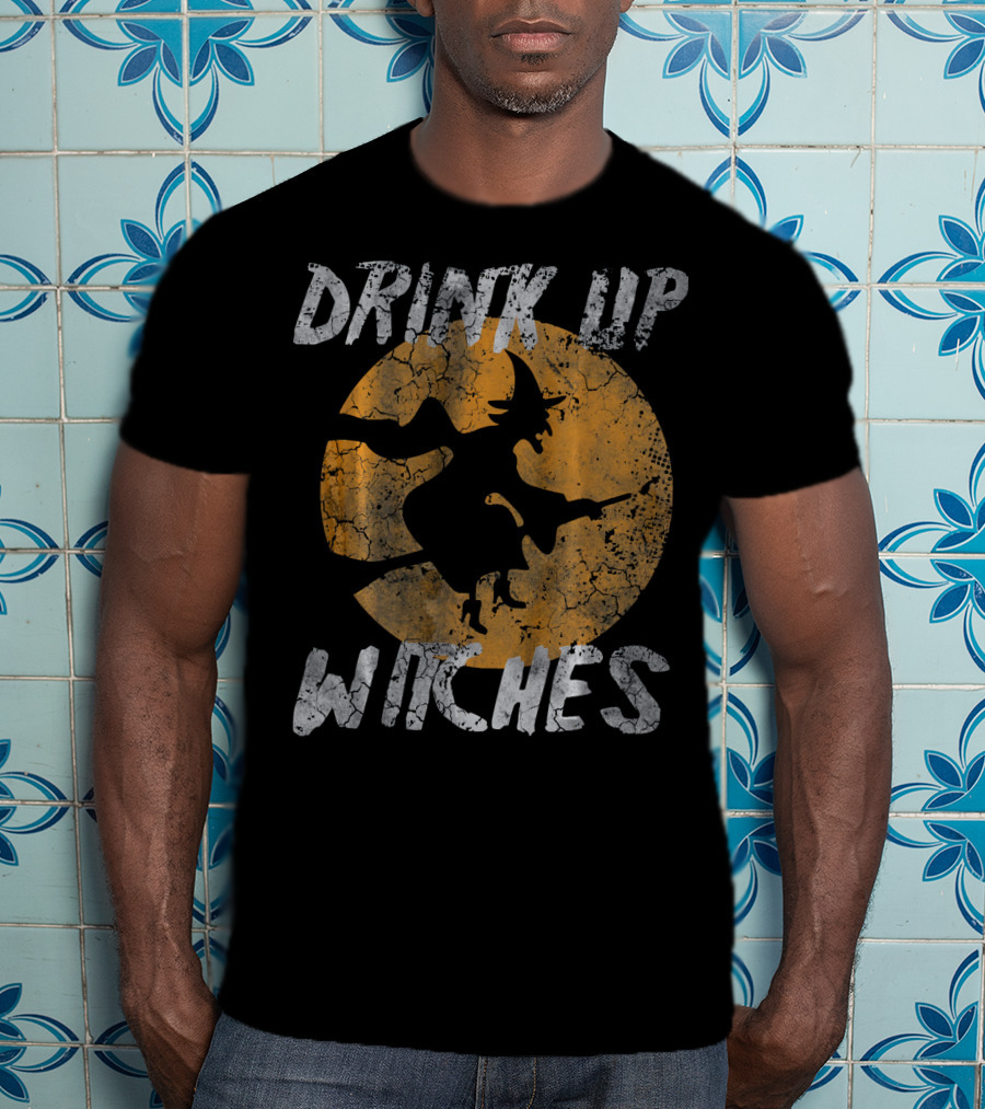 Drink Up Witches Vintage Halloween Moon T-Shirt