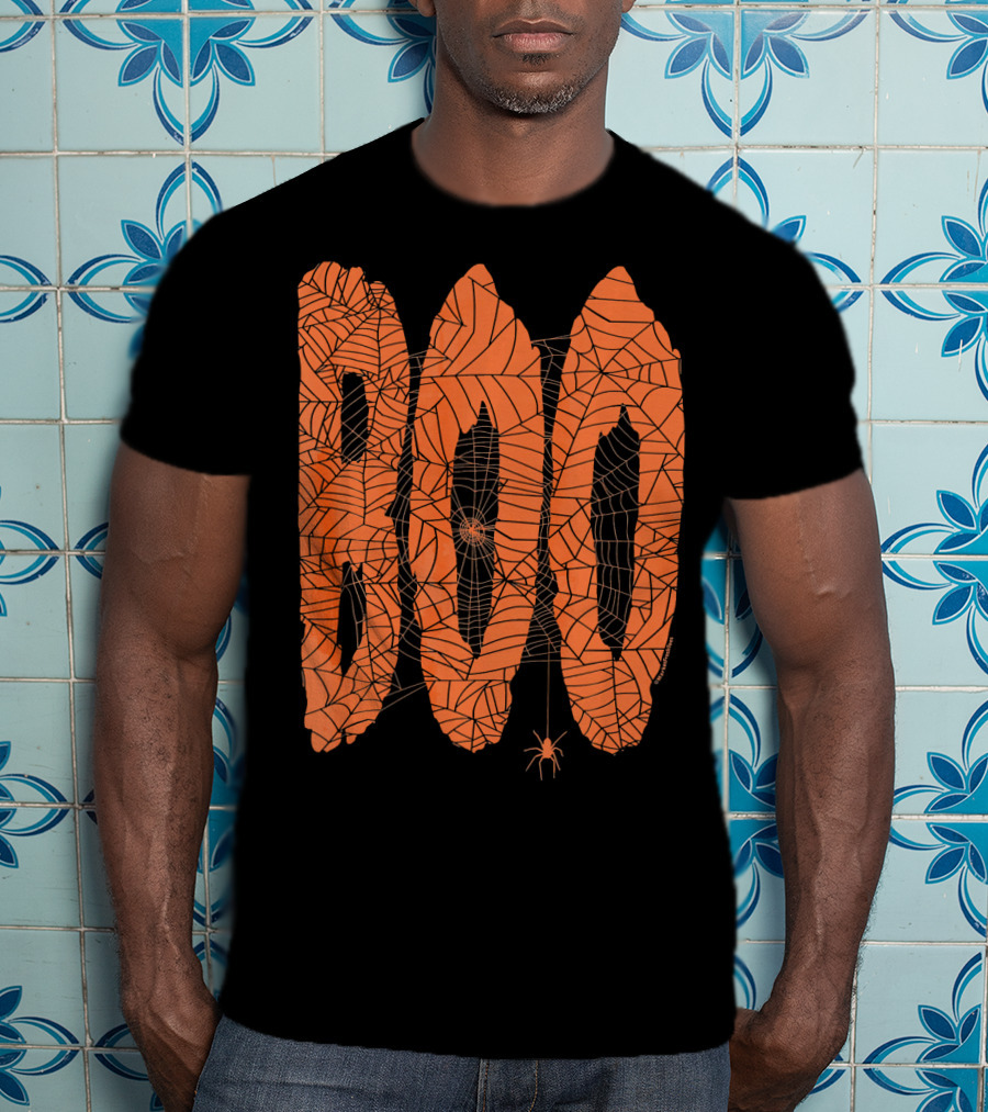 Boo Spider Web Halloween Fun Spooky T-Shirt