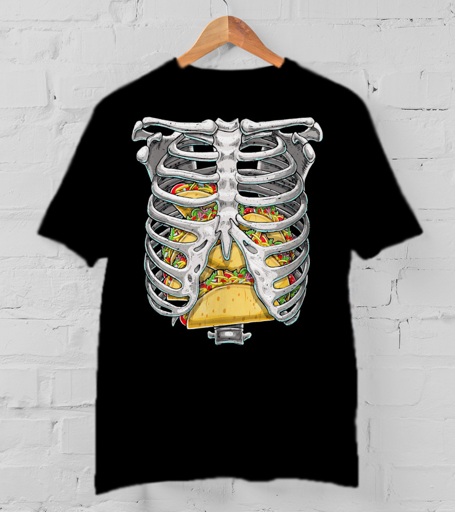Skeleton Rib Cage Halloween Taco Ribcage T-Shirt