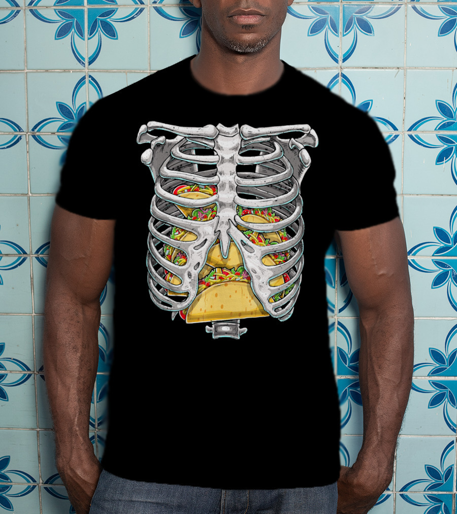 Skeleton Rib Cage Halloween Taco Ribcage T-Shirt