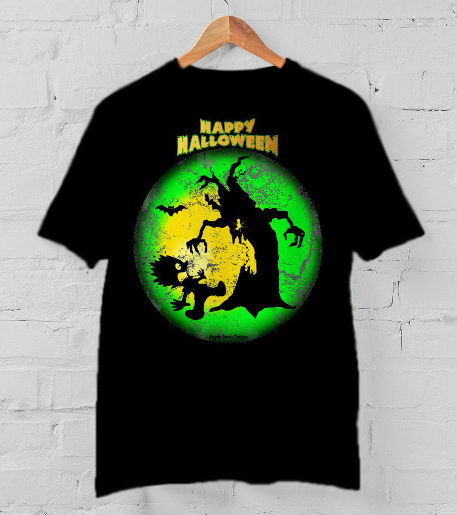 Happy Halloween Spooky Tree And Bat T-Shirt