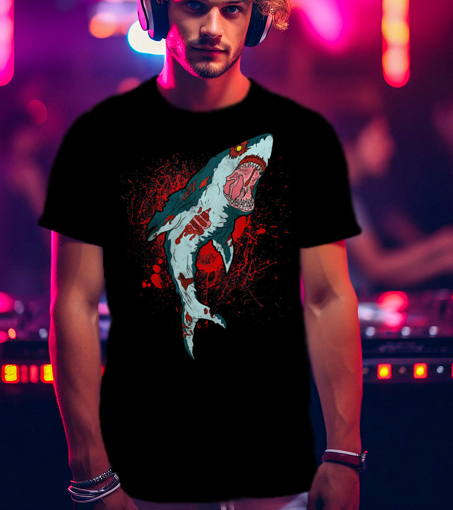 Zombie Bloody Shark Horror Apocalypse T-Shirt