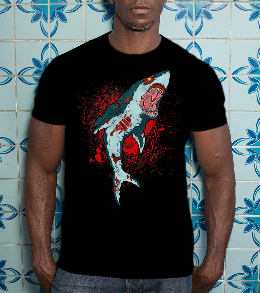 Zombie Bloody Shark Horror Apocalypse T-Shirt
