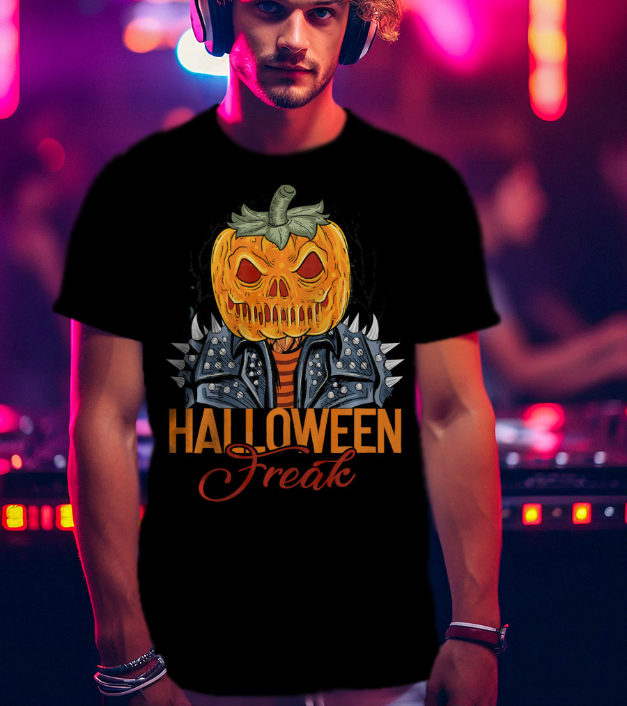 Halloween Freak Pumpkin Zombie Spiked Jacket T-Shirt