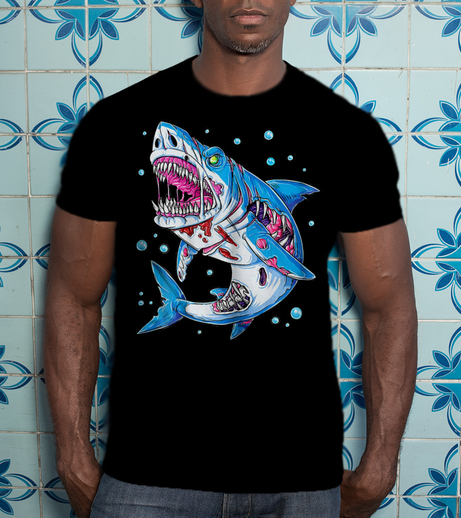 Jawsome Shark Zombie Halloween Zombies Attack T-Shirt