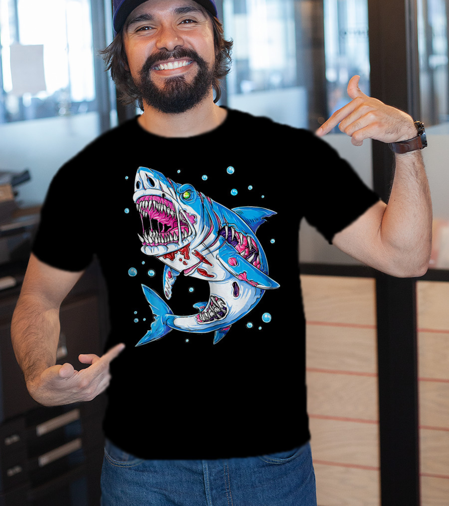 Jawsome Shark Zombie Halloween Zombies Attack T-Shirt