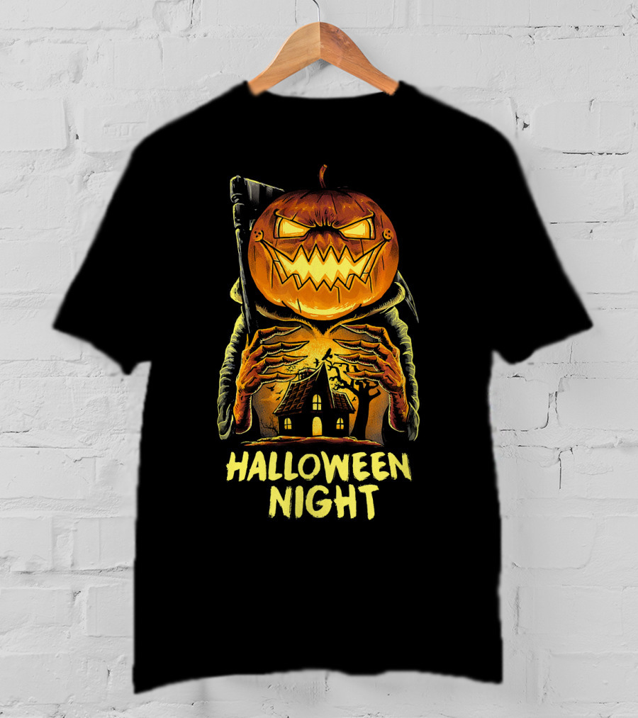 Halloween Night Scary Pumpkin Monster House T-Shirt