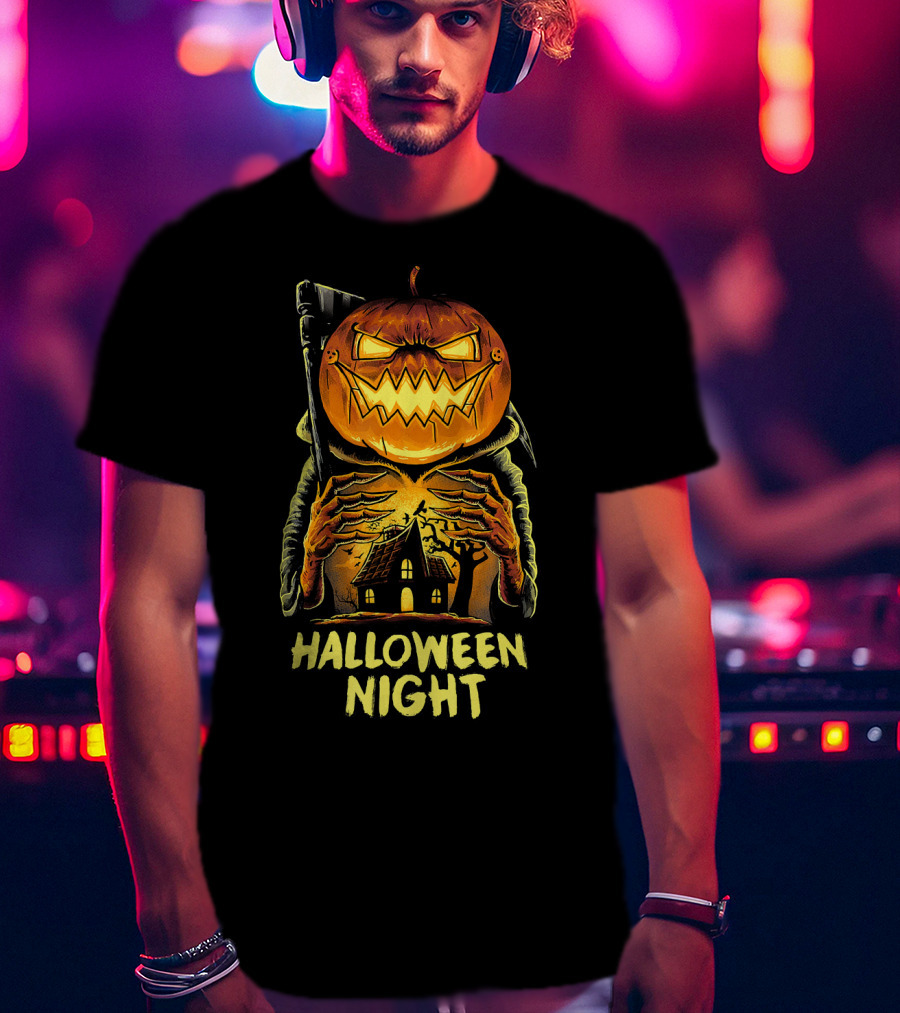 Halloween Night Scary Pumpkin Monster House T-Shirt