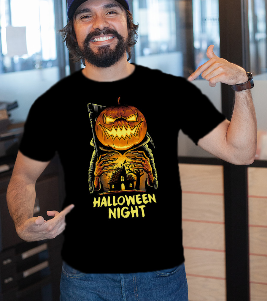 Halloween Night Scary Pumpkin Monster House T-Shirt