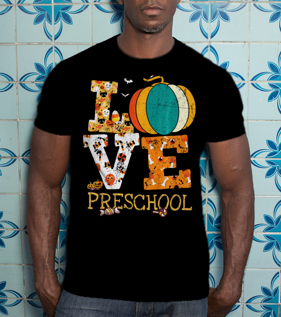 Love Preschool Halloween Pumpkin Candy Fun T-Shirt