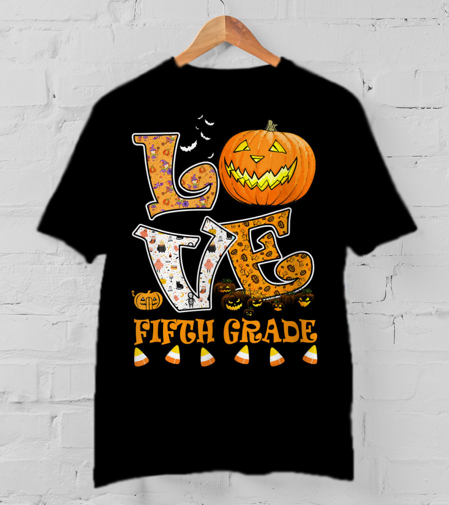 LOVE Halloween Fifth Grade T-Shirt