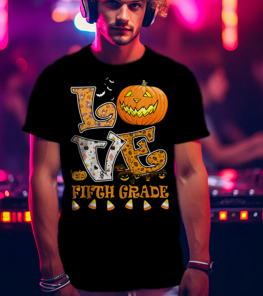 LOVE Halloween Fifth Grade T-Shirt