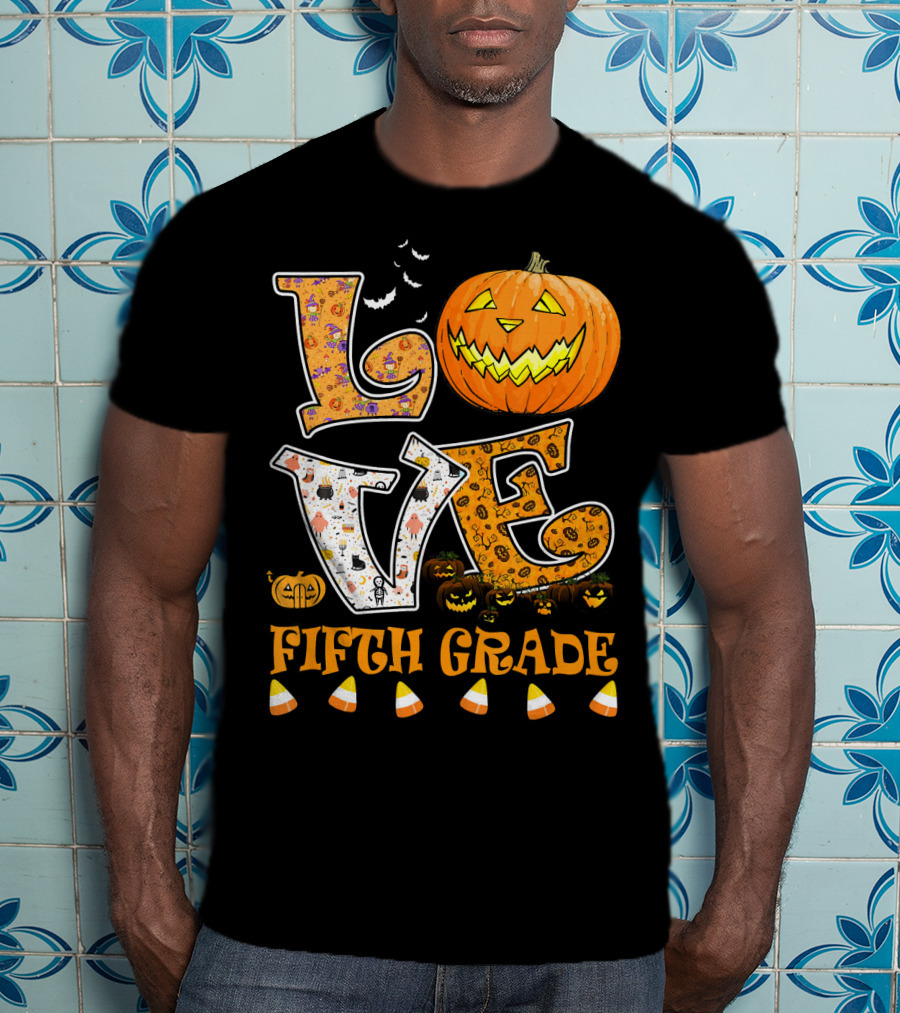 LOVE Halloween Fifth Grade T-Shirt