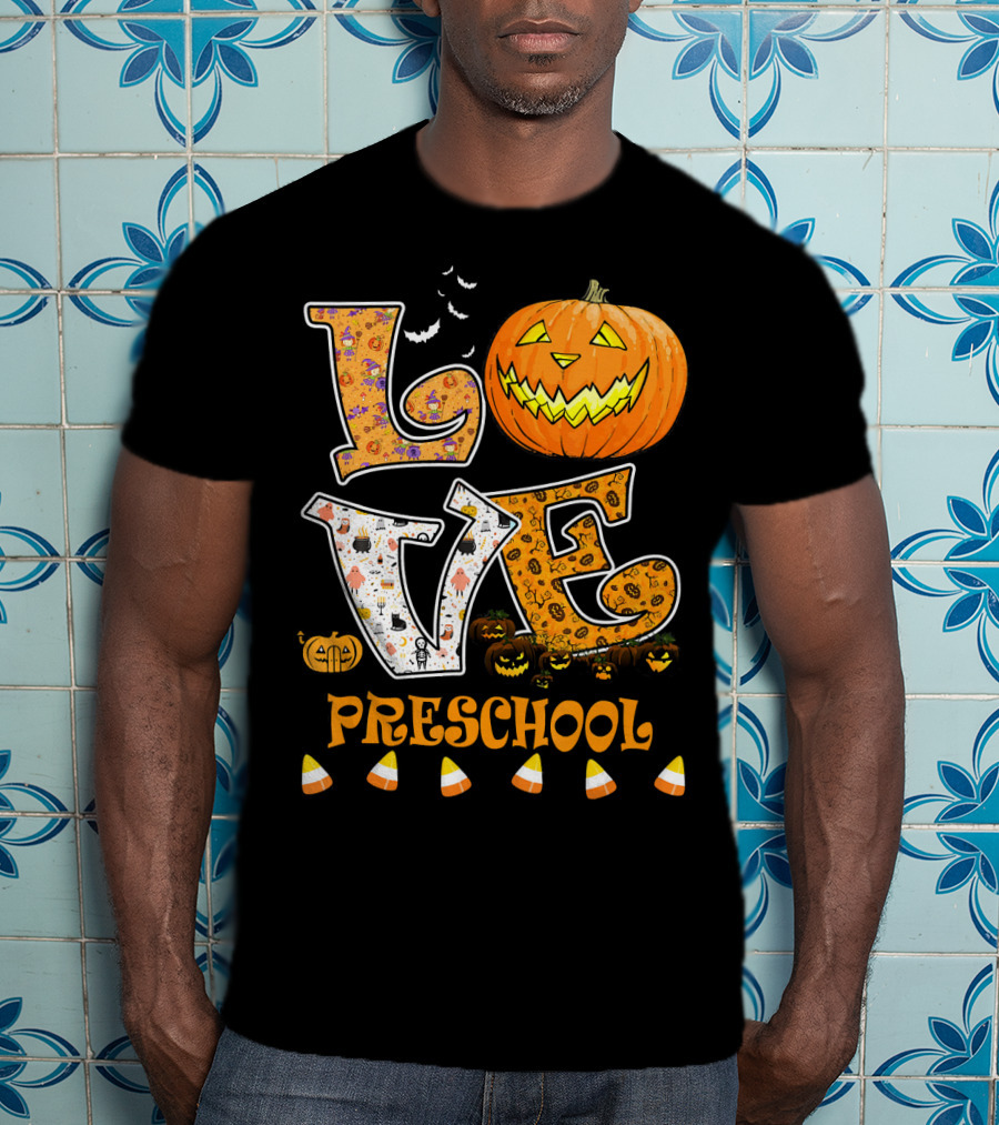 Halloween Pumpkin Love Preschool Candy Corn T-Shirt