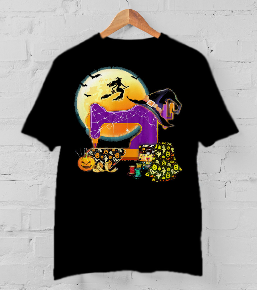 Halloween Sewing Machine Witch Spooky Love T-Shirt