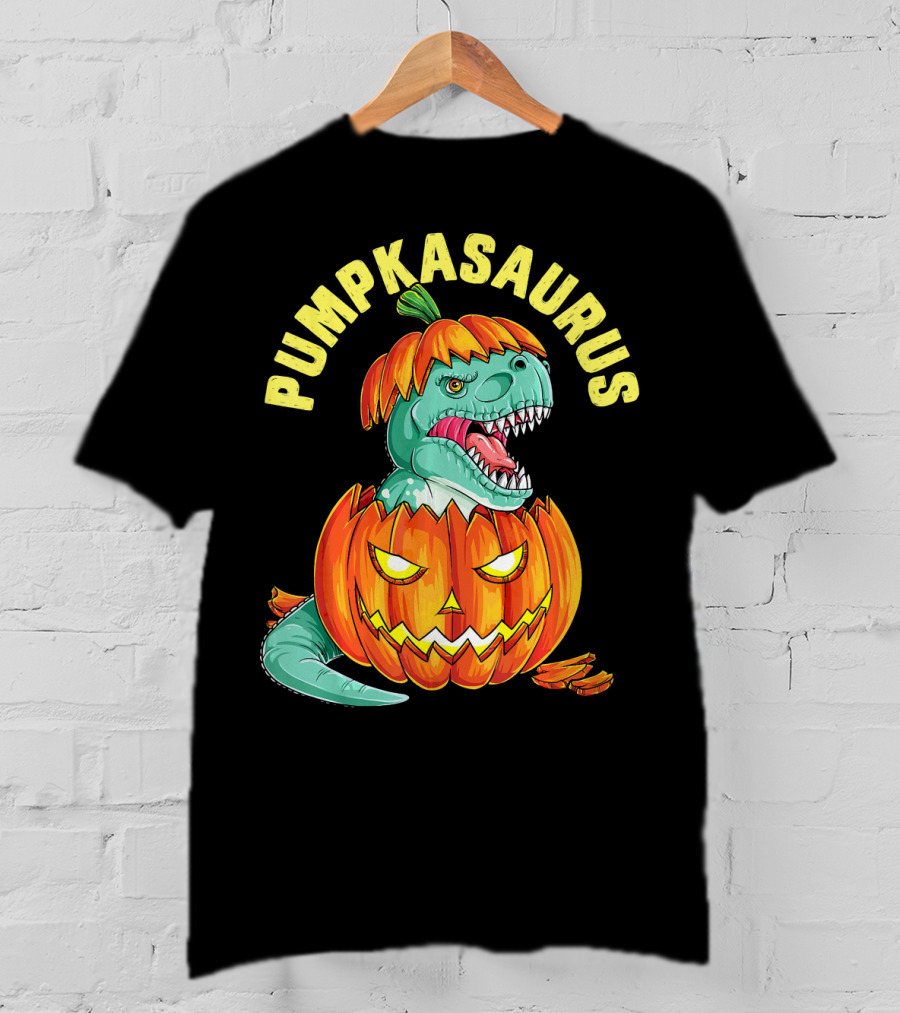 Halloween Kids Pumpkasaurus Dinosaur Pumpkin T-Shirt