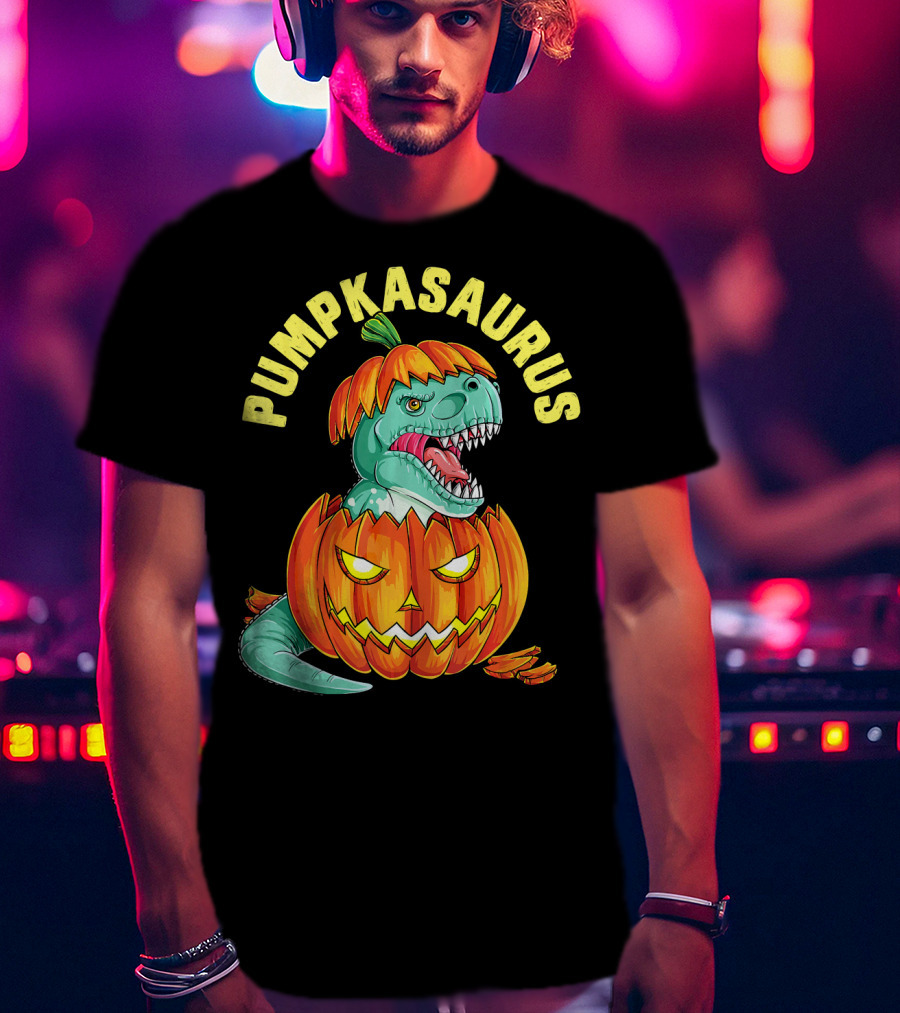 Halloween Kids Pumpkasaurus Dinosaur Pumpkin T-Shirt