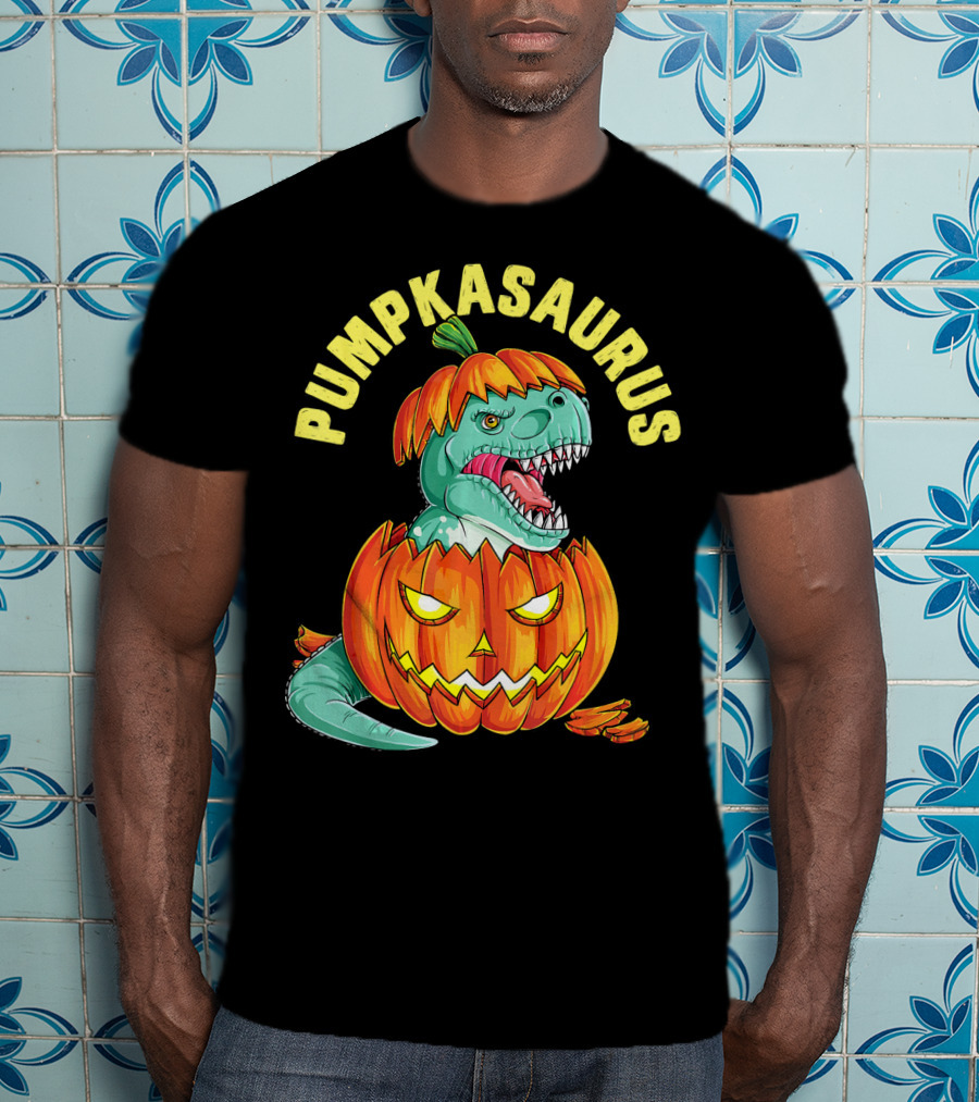 Halloween Kids Pumpkasaurus Dinosaur Pumpkin T-Shirt