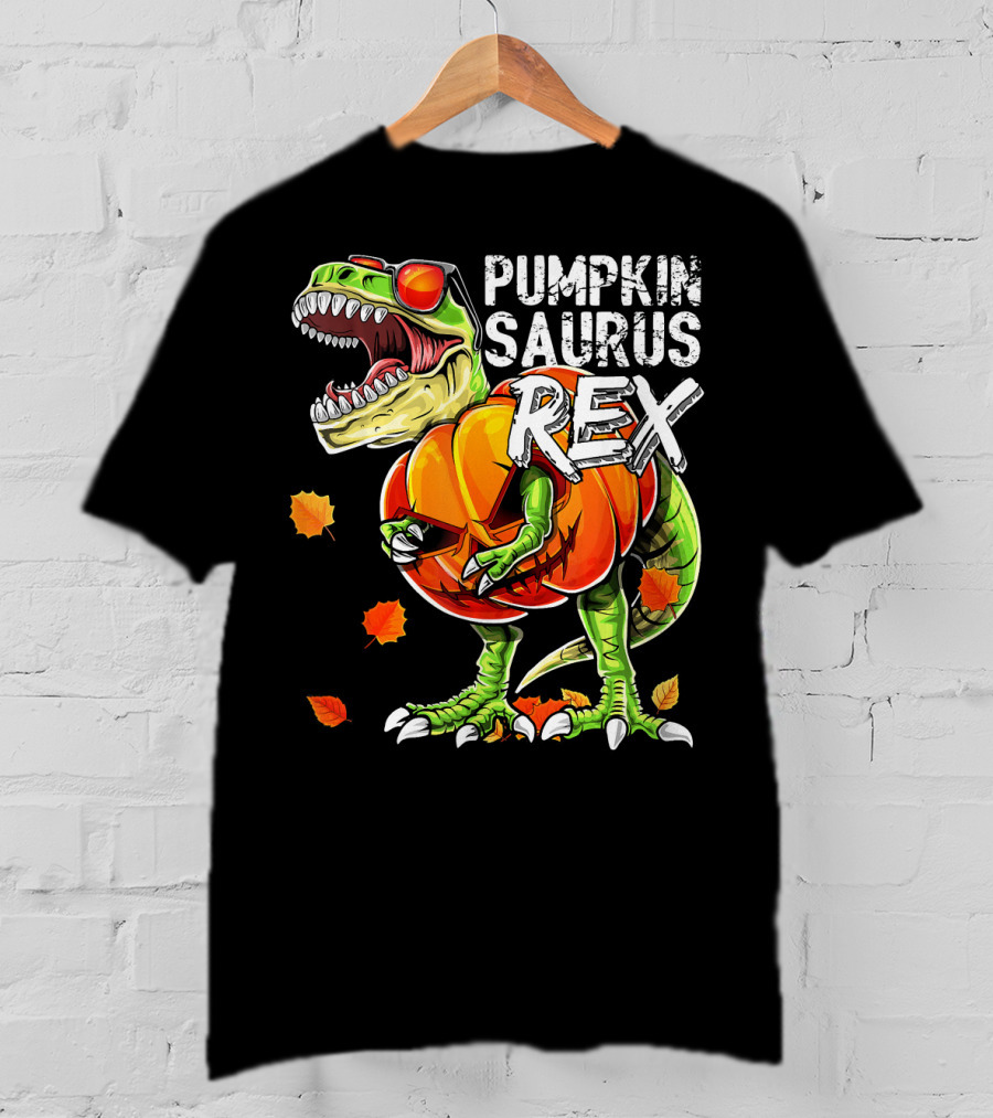 Pumpkinsaurus Rex Halloween Dinosaur Pumpkin Jack O Lantern T-Shirt