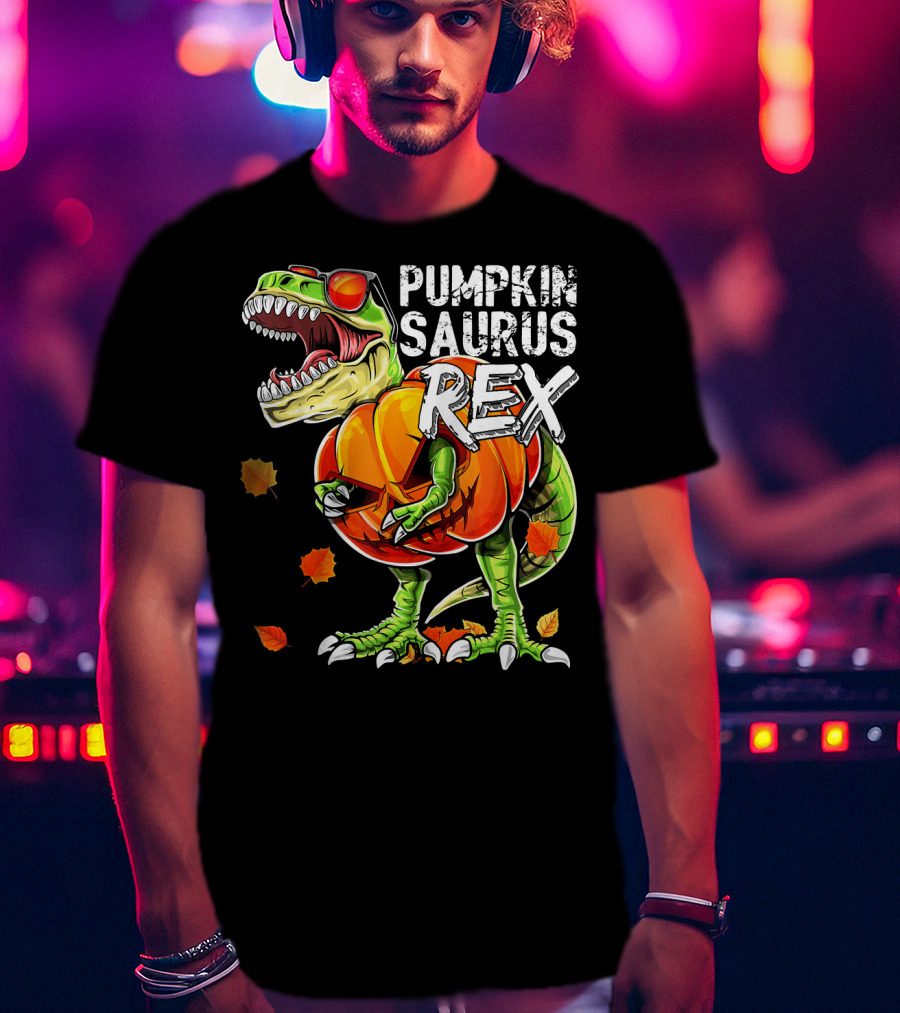 Pumpkinsaurus Rex Halloween Dinosaur Pumpkin Jack O Lantern T-Shirt
