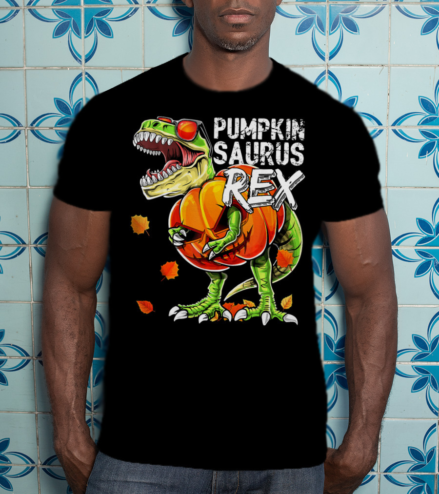 Pumpkinsaurus Rex Halloween Dinosaur Pumpkin Jack O Lantern T-Shirt