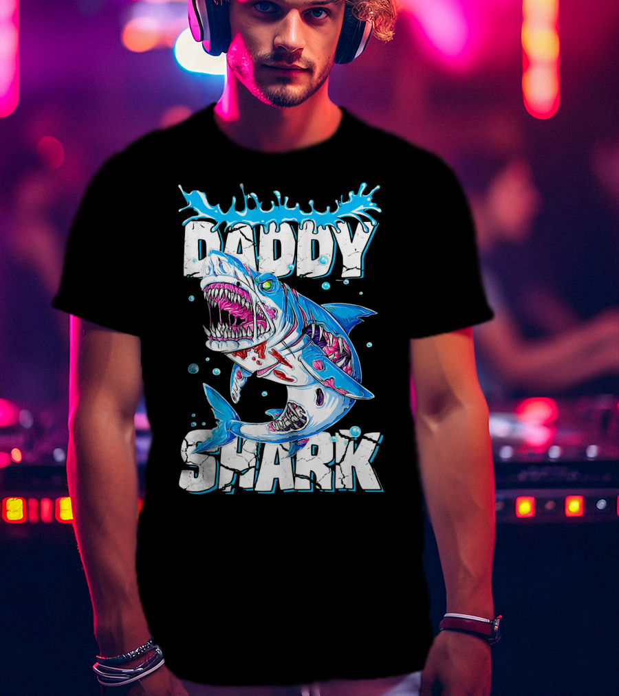 Daddy Shark Zombie Halloween T-Shirt