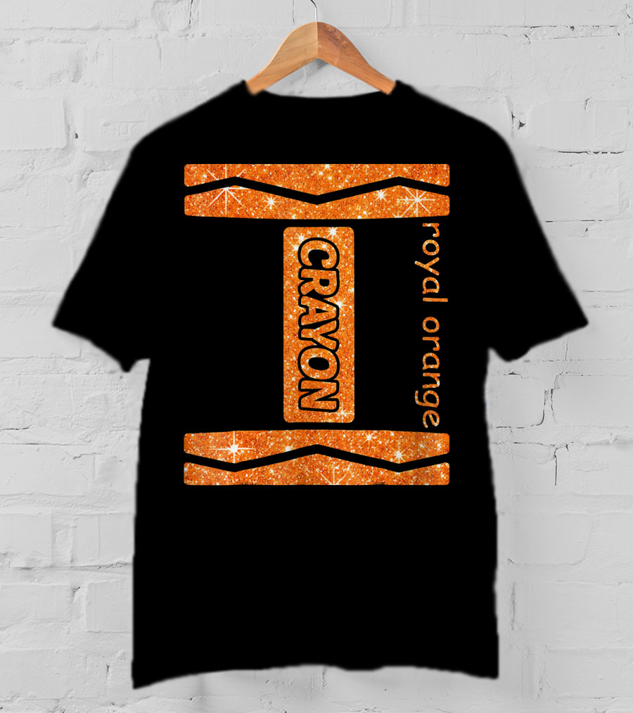 Royal Orange Crayon Halloween Couple Fri Sparkle T-Shirt