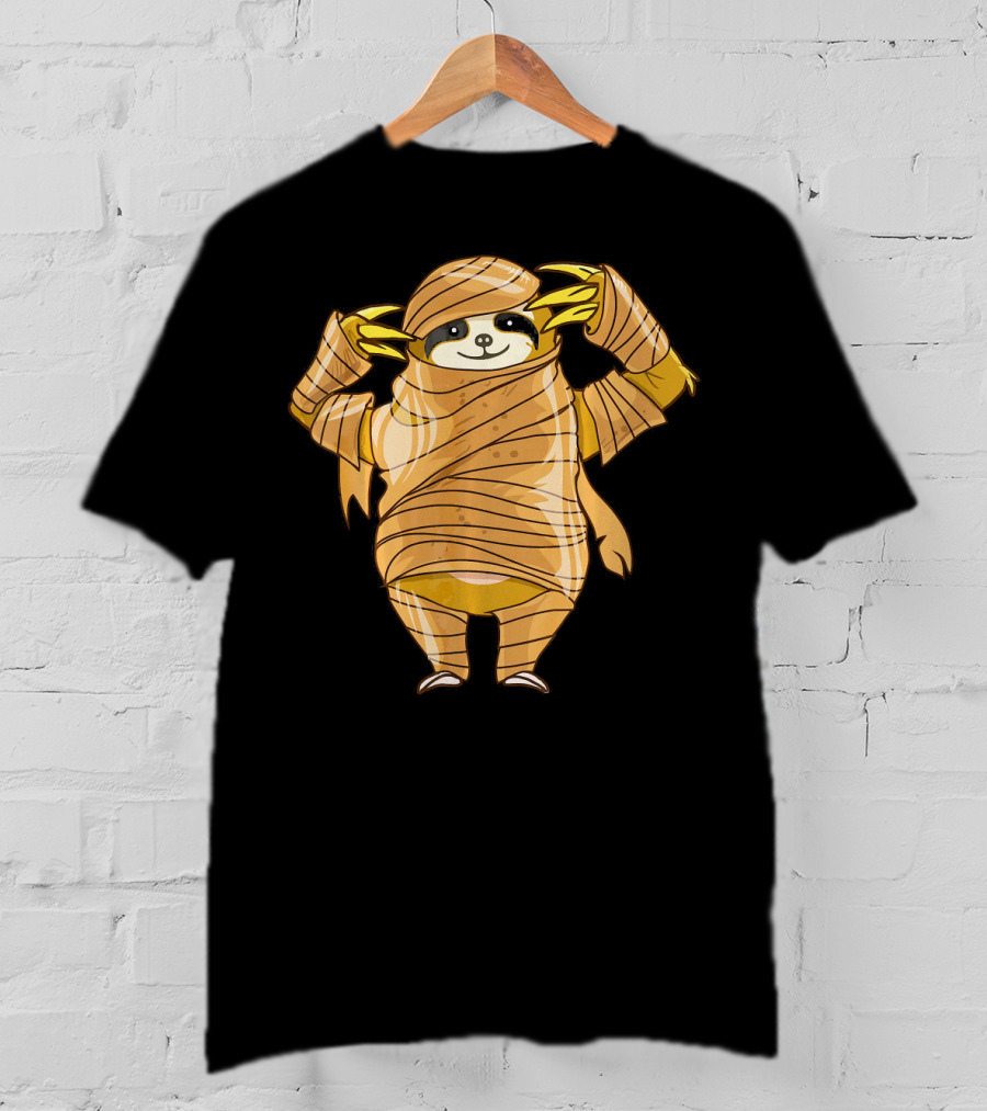 Cute Mummy Sloth Halloween Costume Wrapping T-Shirt