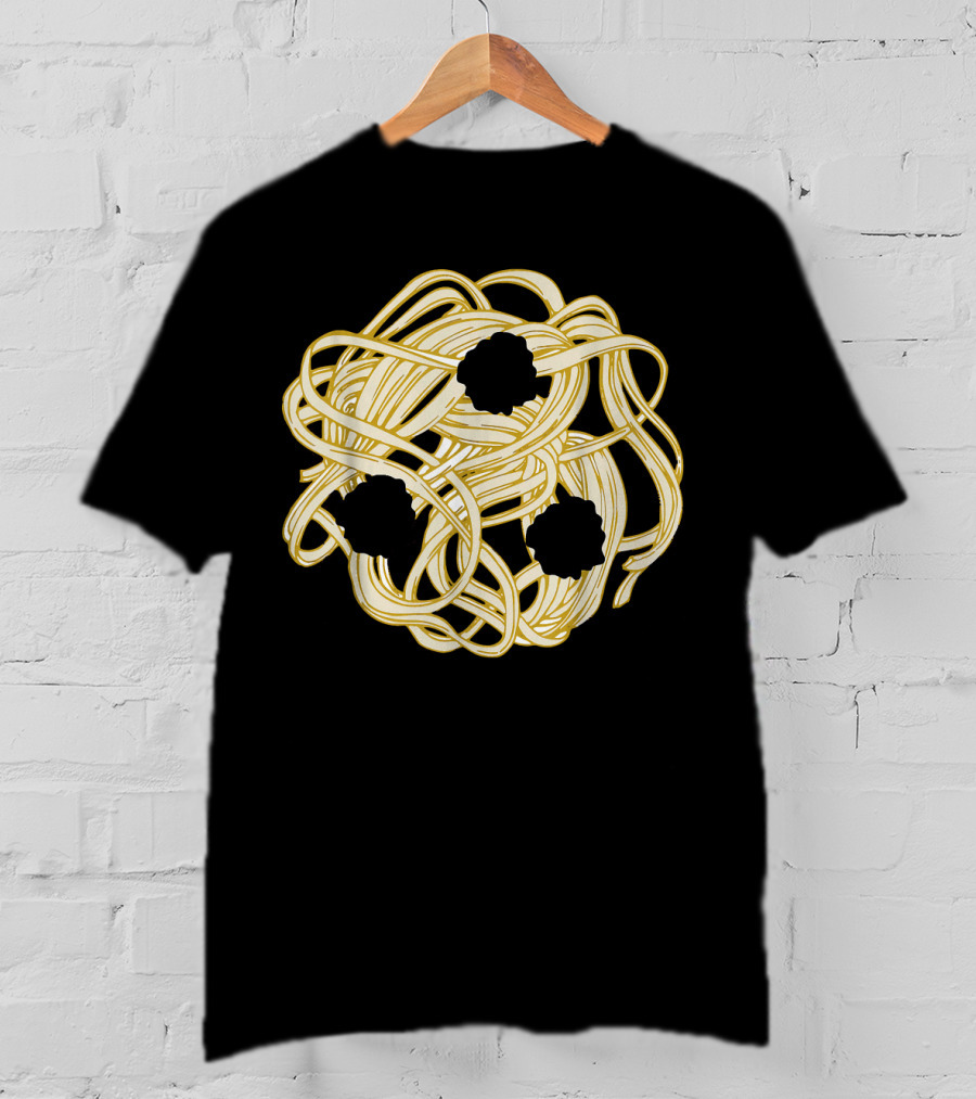 Funny Halloween Costume Spaghetti Meatball Face Plate T-Shirt