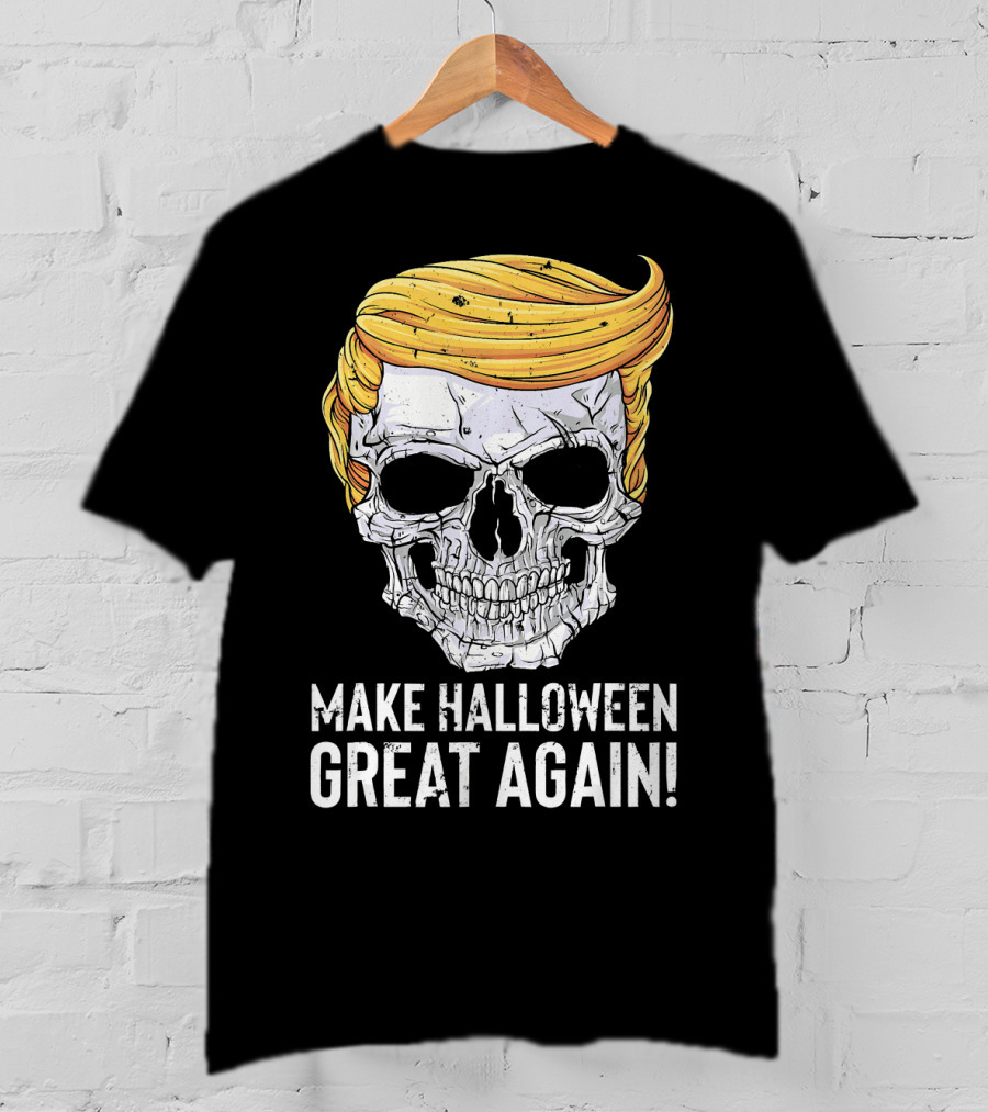 Make Halloween Great Again Skull With Blonde Hair T-Shirt