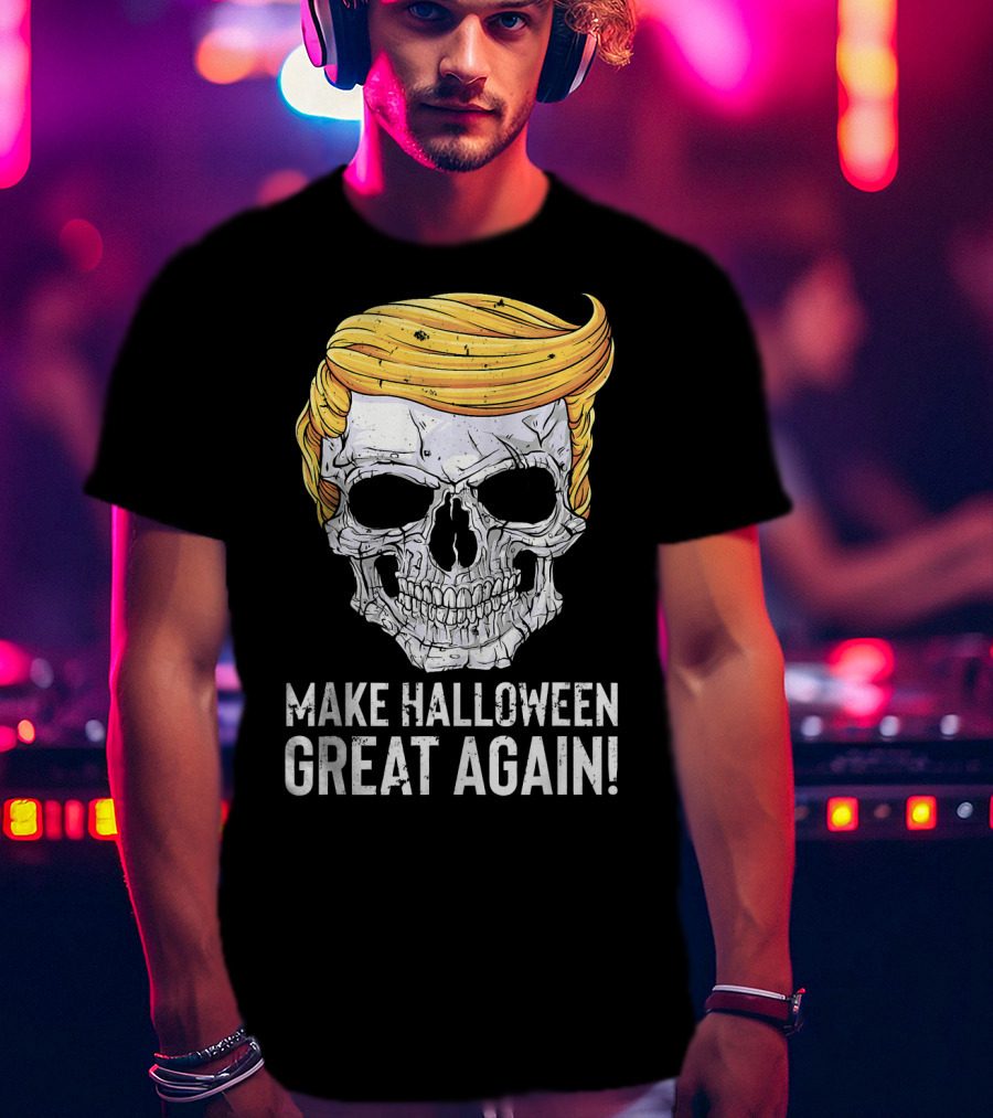 Make Halloween Great Again Skull With Blonde Hair T-Shirt