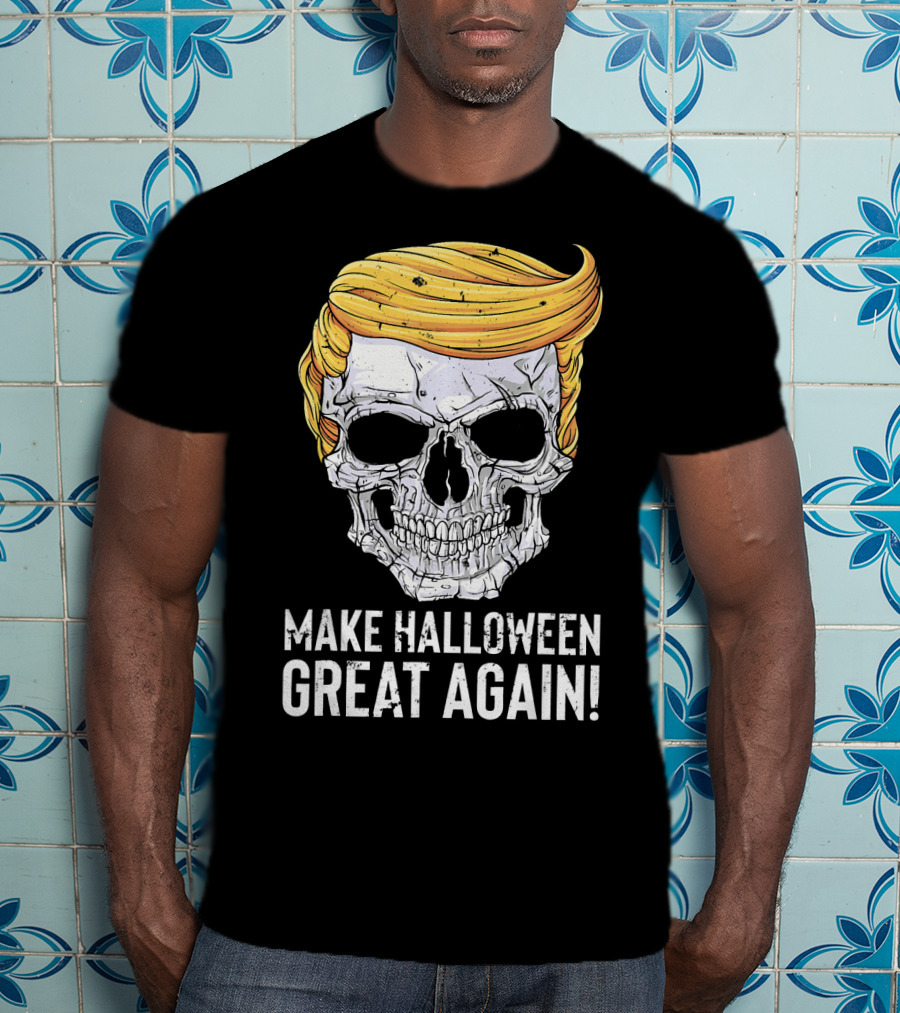 Make Halloween Great Again Skull With Blonde Hair T-Shirt