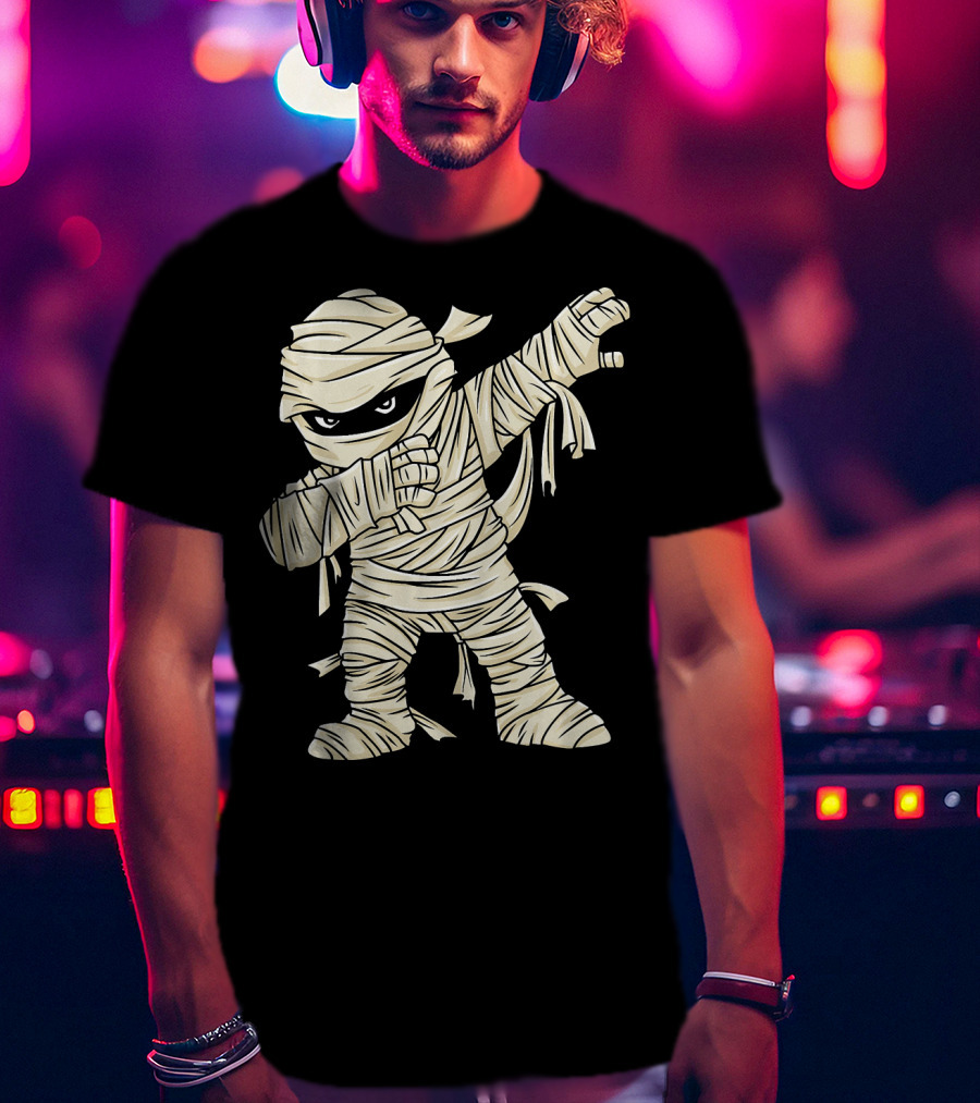 Dabbing Mummy Costume Dance Halloween Humor T-Shirt