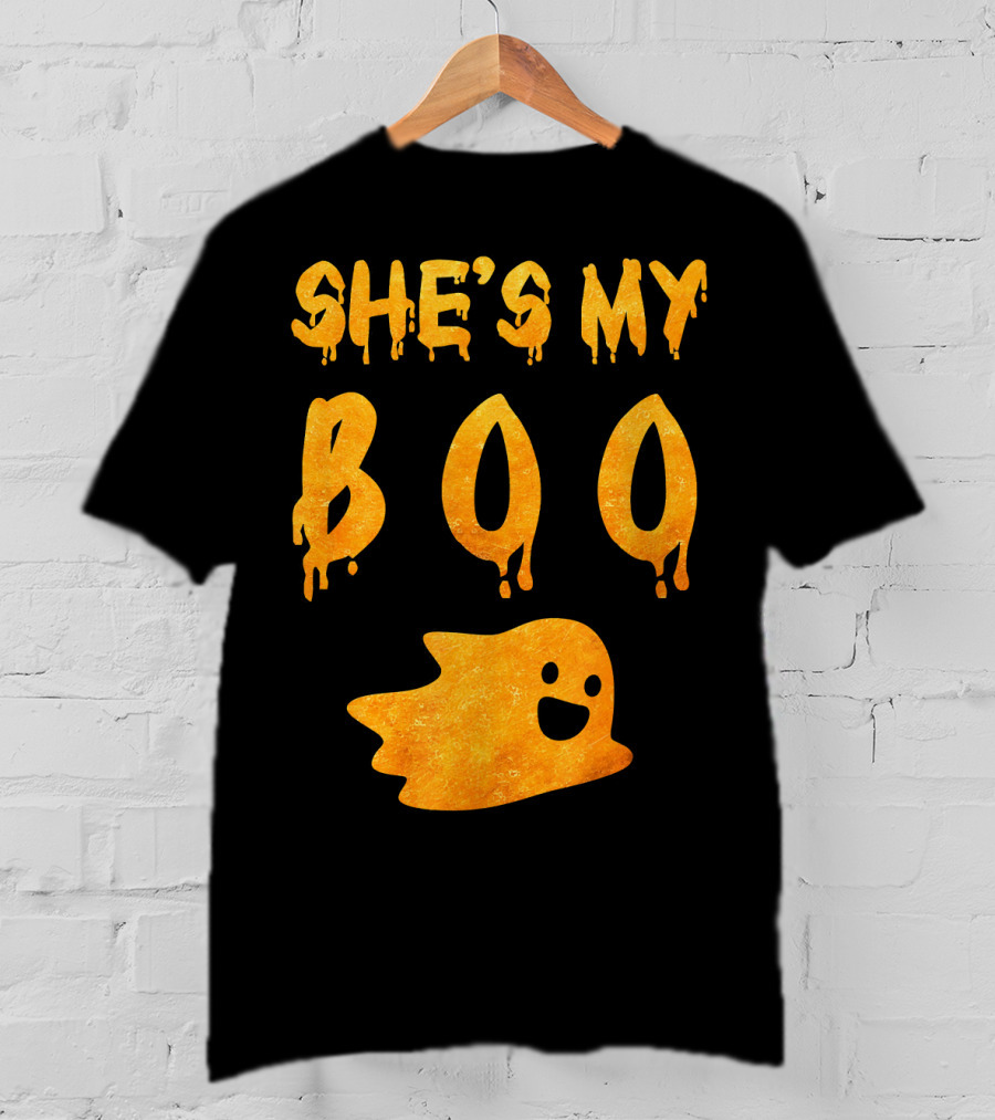 She's My Boo Funny Couples Halloween Costume T-Shirt