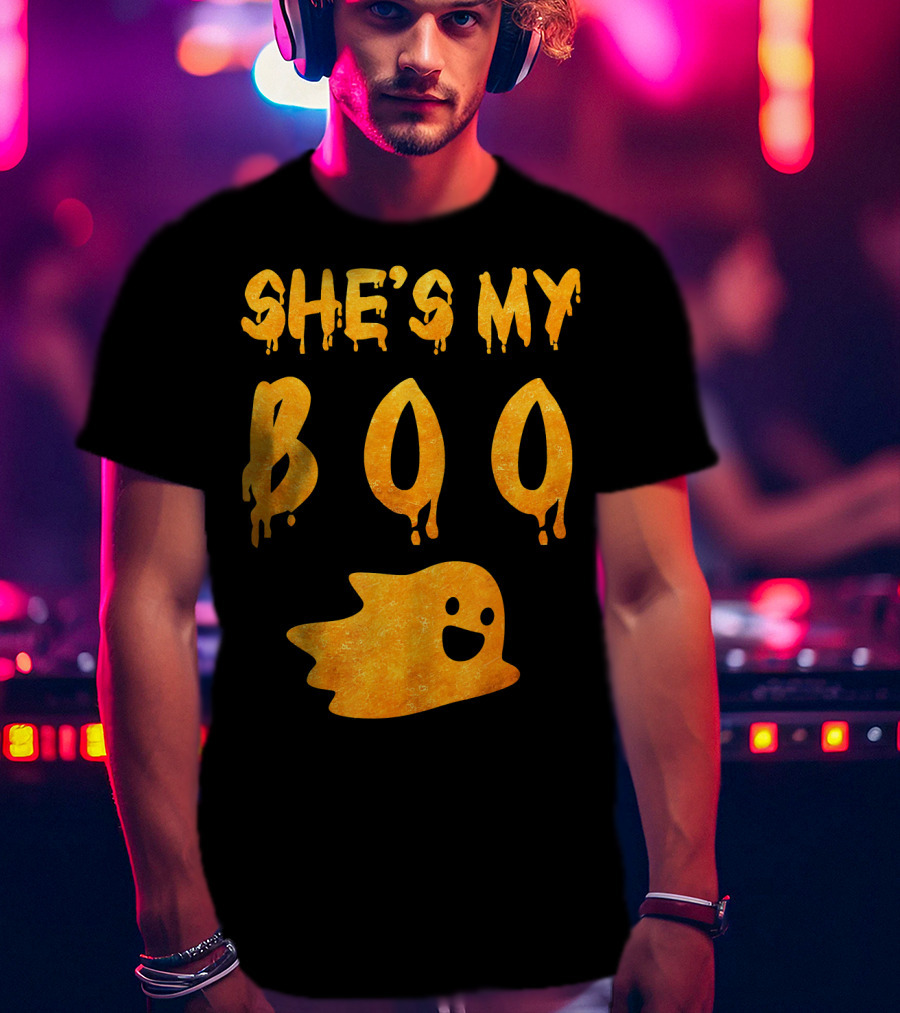 She's My Boo Funny Couples Halloween Costume T-Shirt
