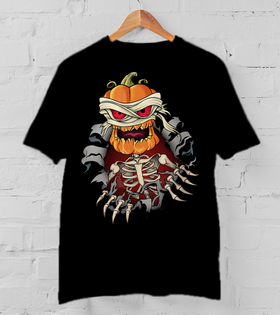 Halloween Skeleton Zombie Pumpkin Mummy Horror T-Shirt