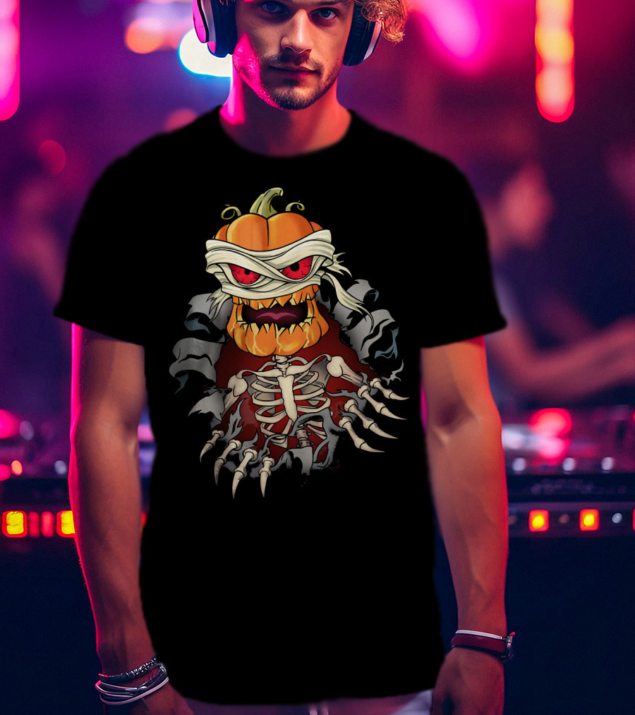 Halloween Skeleton Zombie Pumpkin Mummy Horror T-Shirt