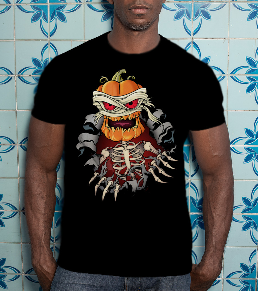 Halloween Skeleton Zombie Pumpkin Mummy Horror T-Shirt