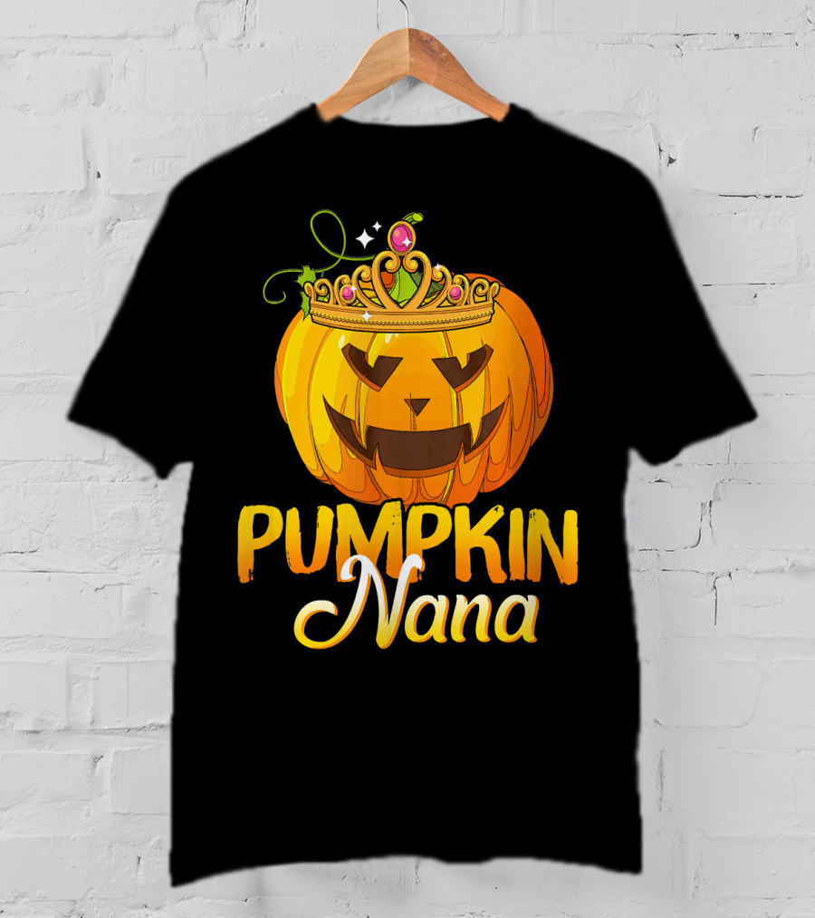 Pumpkin Nana Funny Halloween Cos Crown Jack-o'-Lantern T-Shirt
