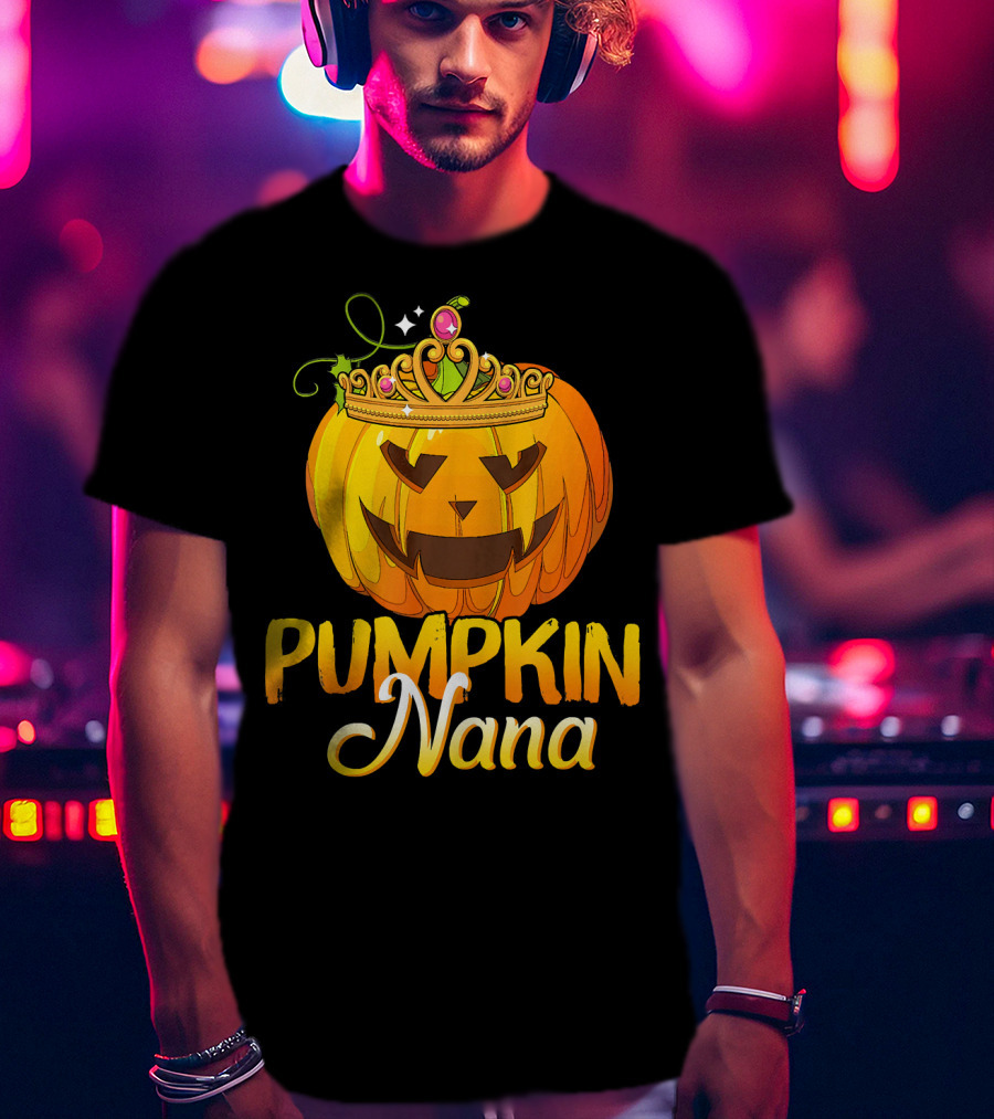 Pumpkin Nana Funny Halloween Cos Crown Jack-o'-Lantern T-Shirt