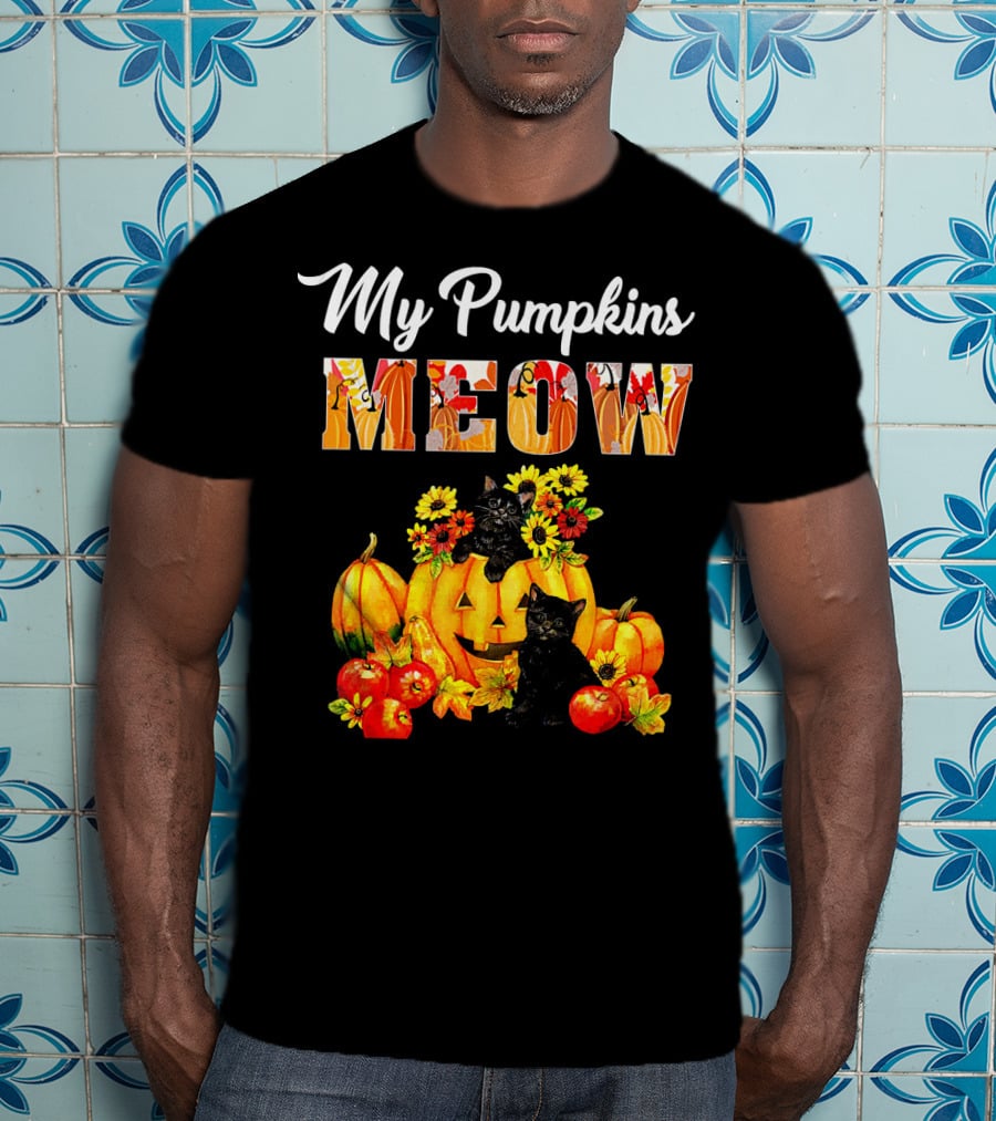 My Pumpkins Meow Cat Halloween Funny Love T-Shirt
