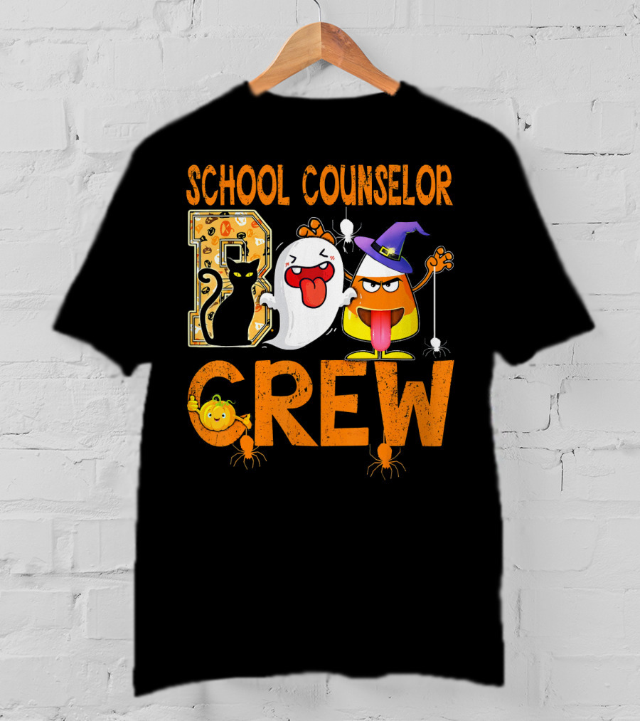 School Counselor Boo Crew Cat Ghost Candy T-Shirt