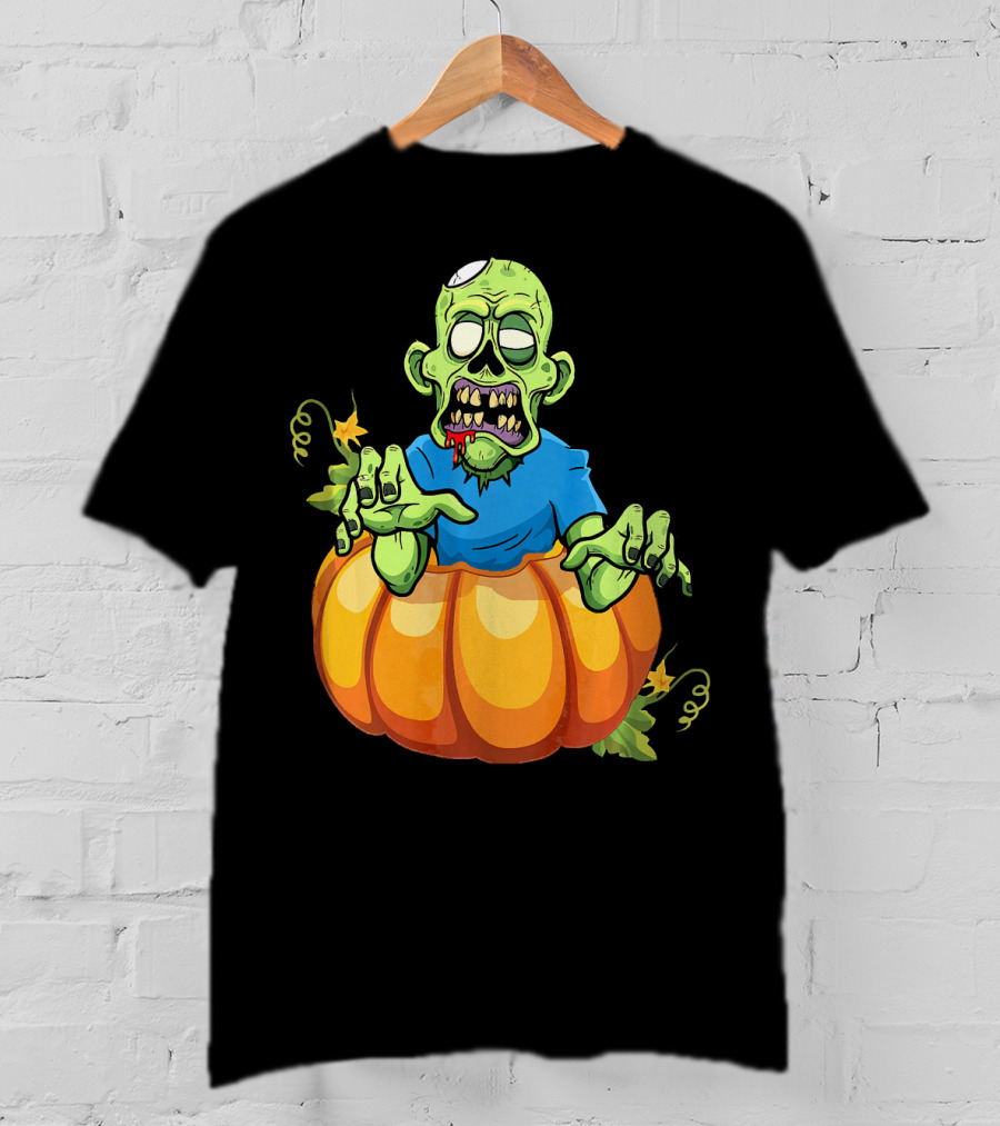 Zombie Rising From Pumpkin T-Shirt