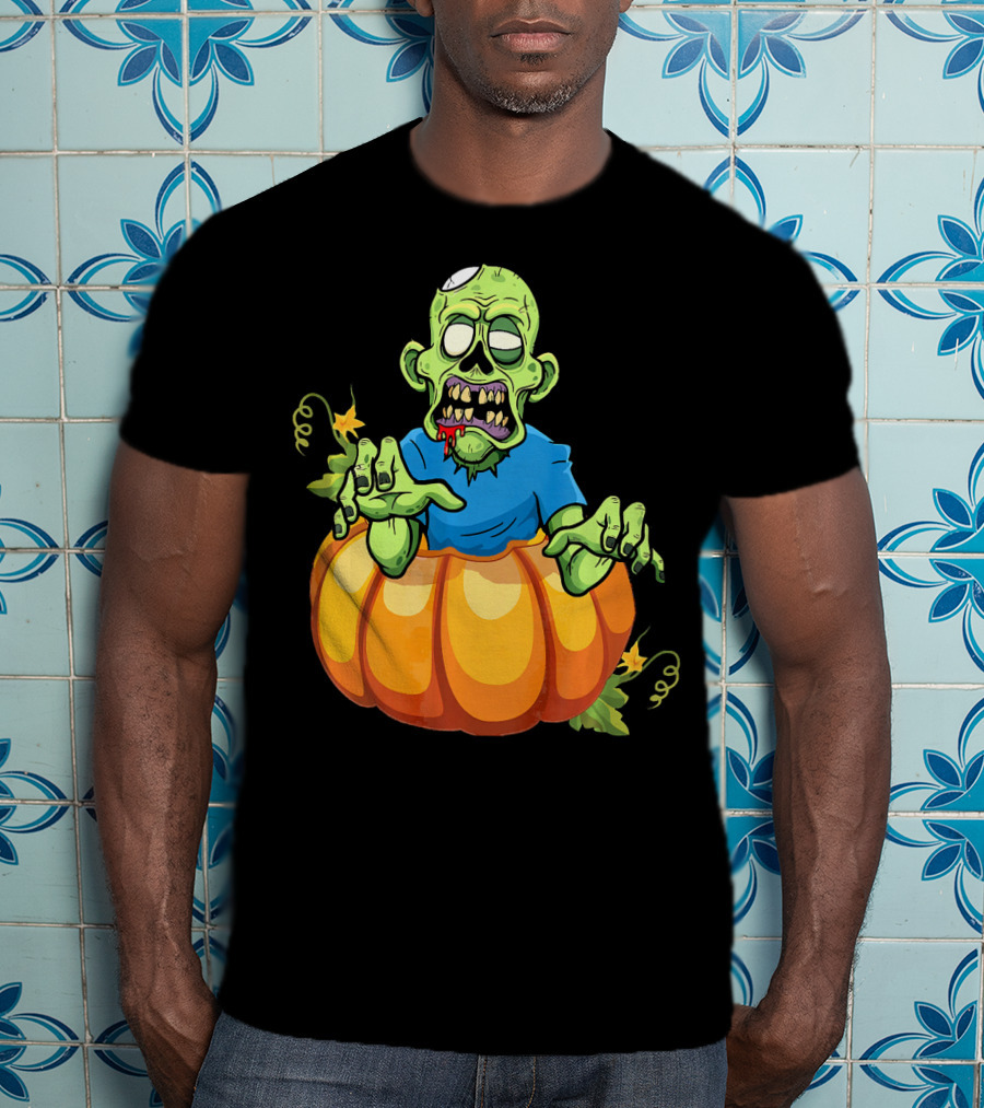 Zombie Rising From Pumpkin T-Shirt