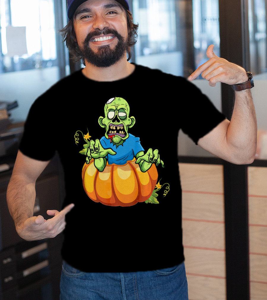 Zombie Rising From Pumpkin T-Shirt