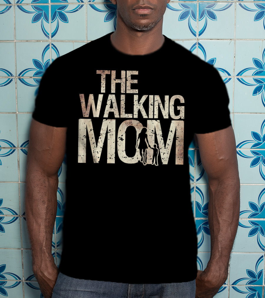 THE WALKING MOM Zombie Woman And Kid Mothers T-Shirt
