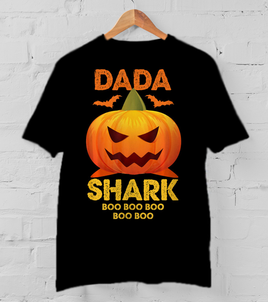 Dada Shark Boo Boo Boo Halloween Pumpkin T-Shirt